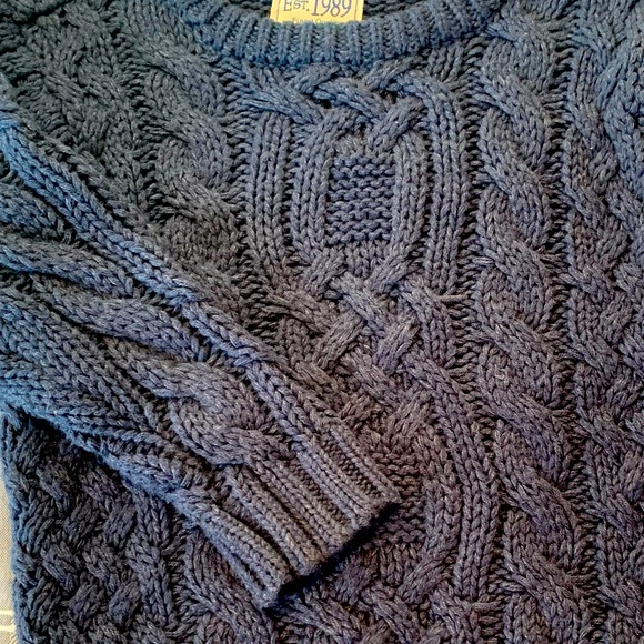 Cable knit navy sweater - Picture 3 of 3